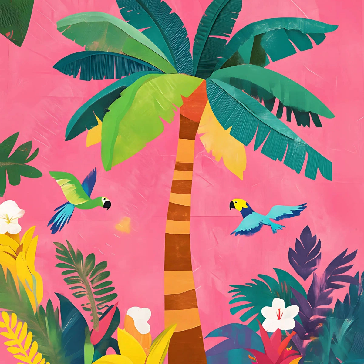 Tropical Palm Tree Wall Art – Colorful Jungle Printable