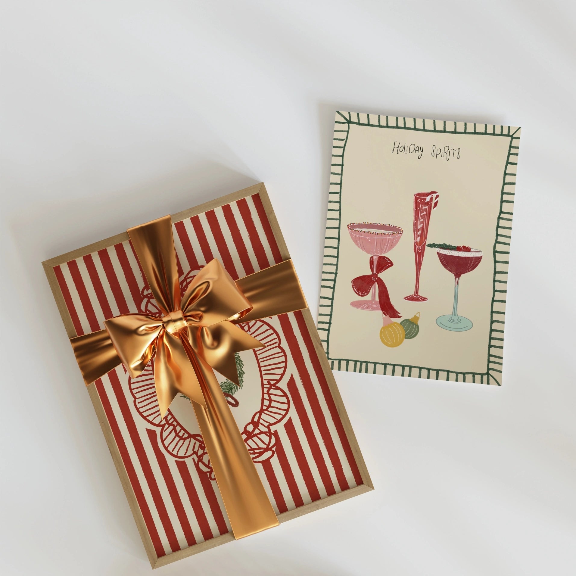Hand-Drawn Trendy Holiday Set of 16 Prints