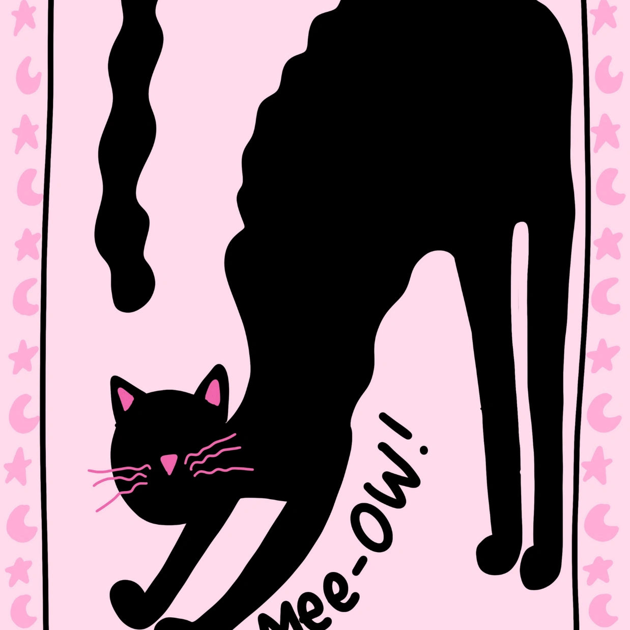 Mee-OW Black Cat  – Halloween Print