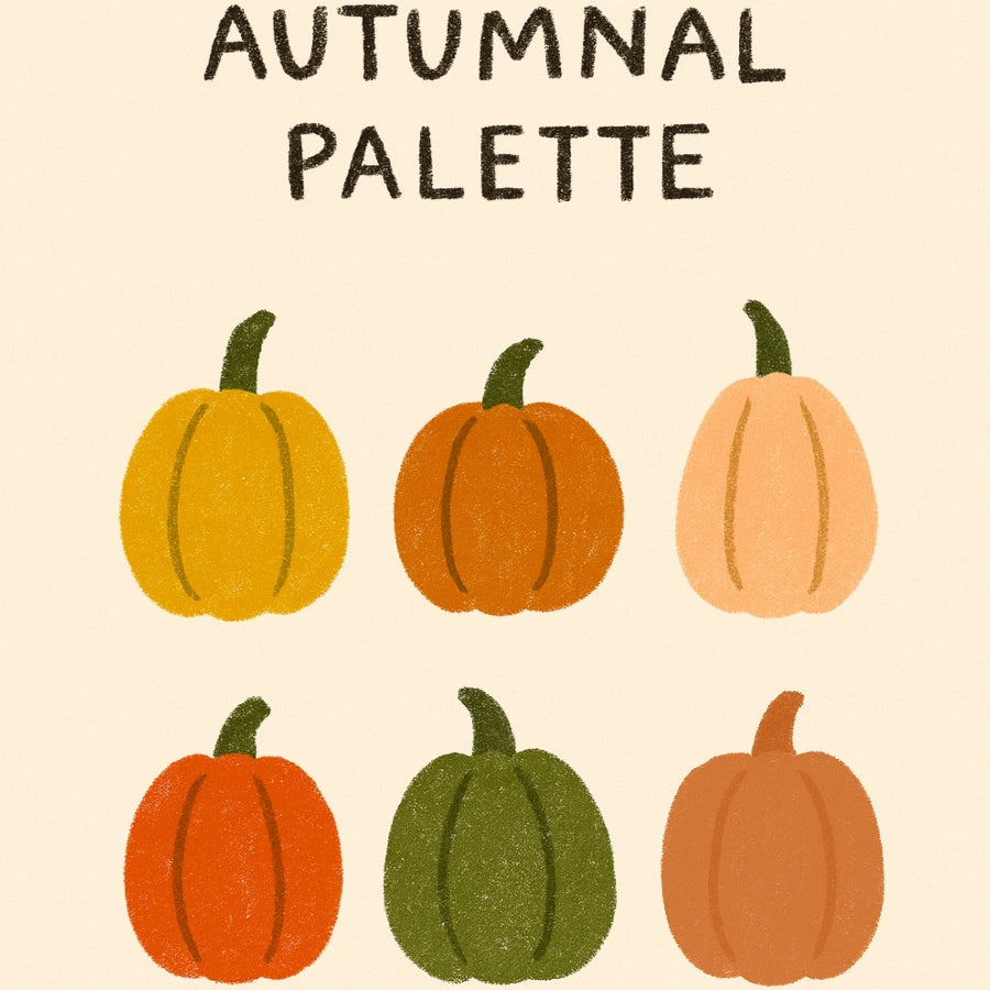 Autumnal Palette Wall Art - Pumpkin Fall Print