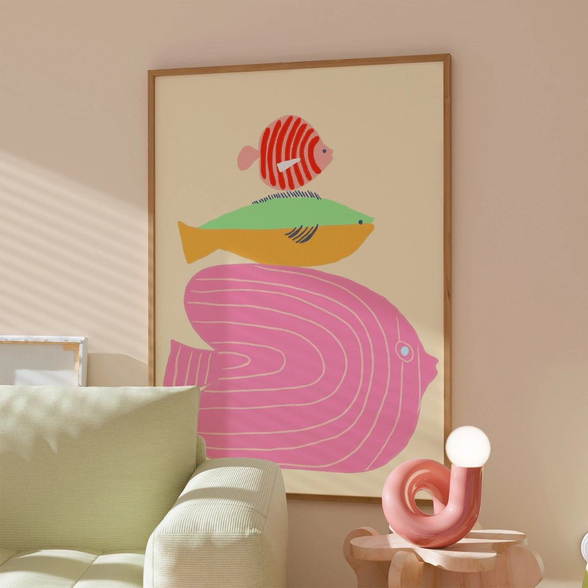 Colorful Fish Wall Art - Coastal Kids Room Print