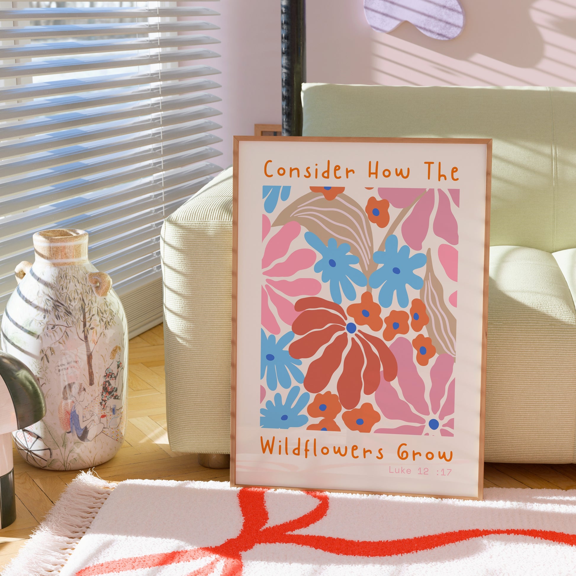 Wildflowers Grow Bible Verse Print – Floral Scripture Wall Art