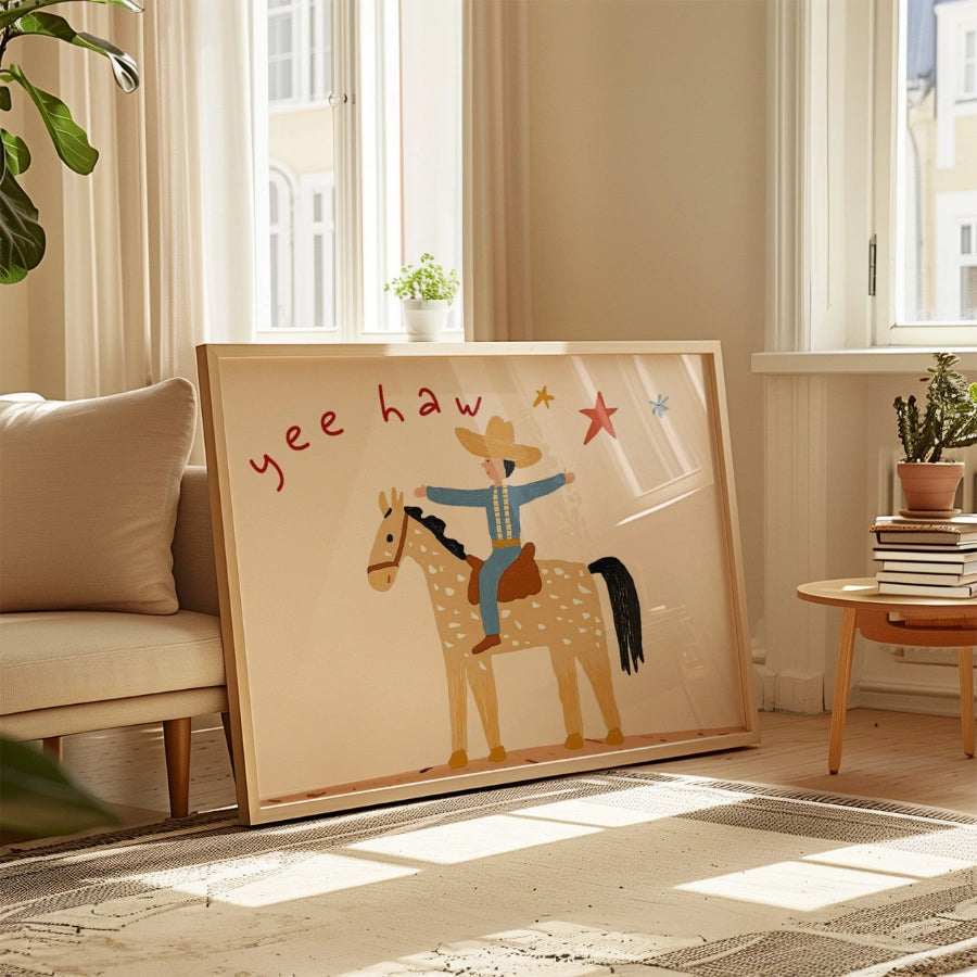 Cowboy Nursery Print – Cute Western Wall Art for Boys