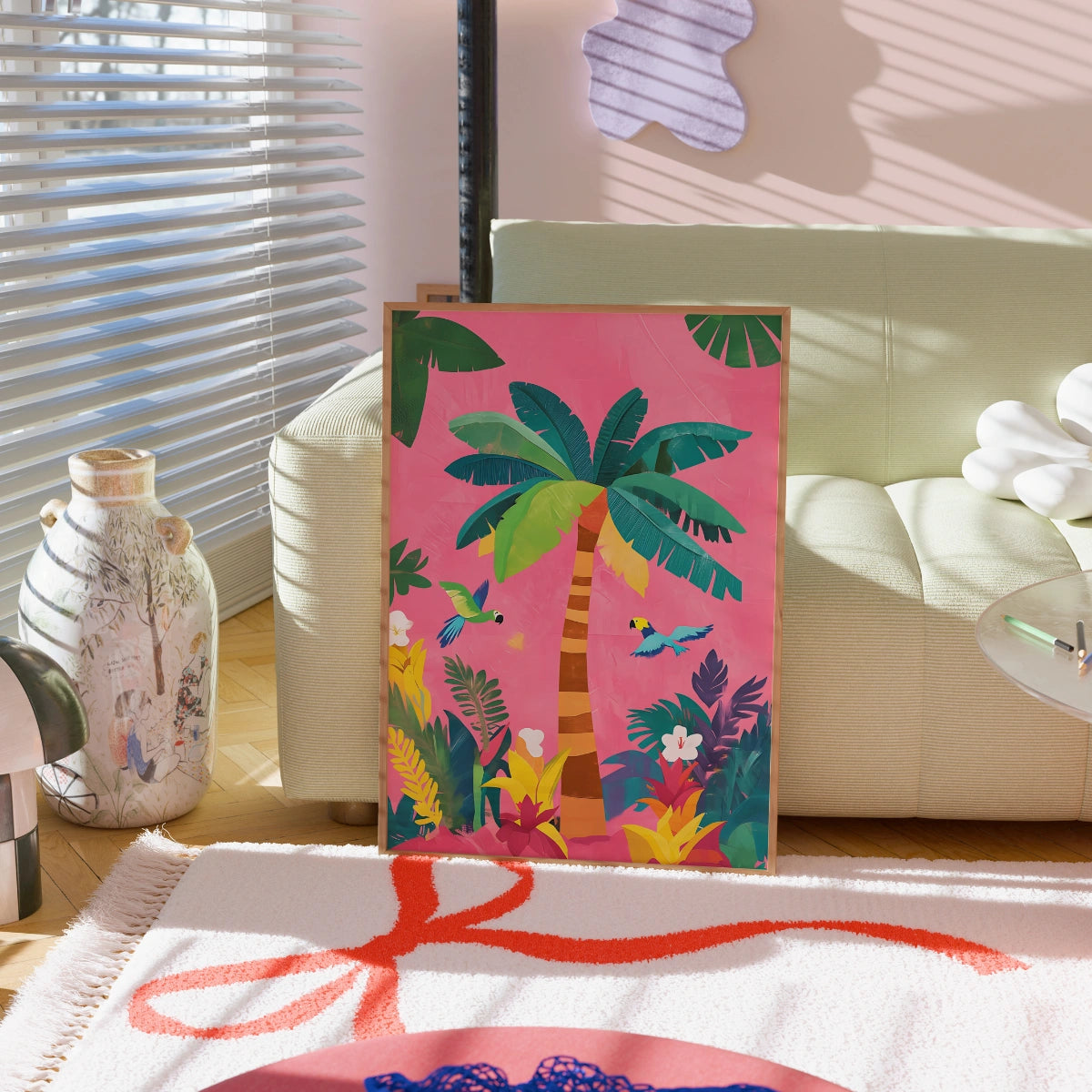 Tropical Palm Tree Wall Art – Colorful Jungle Printable