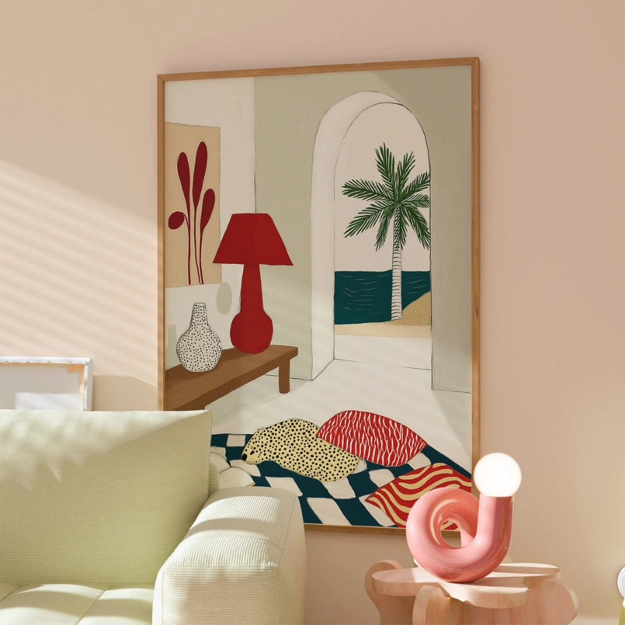 Moderna arte murale costiera – Stampa di interni mediterranei 