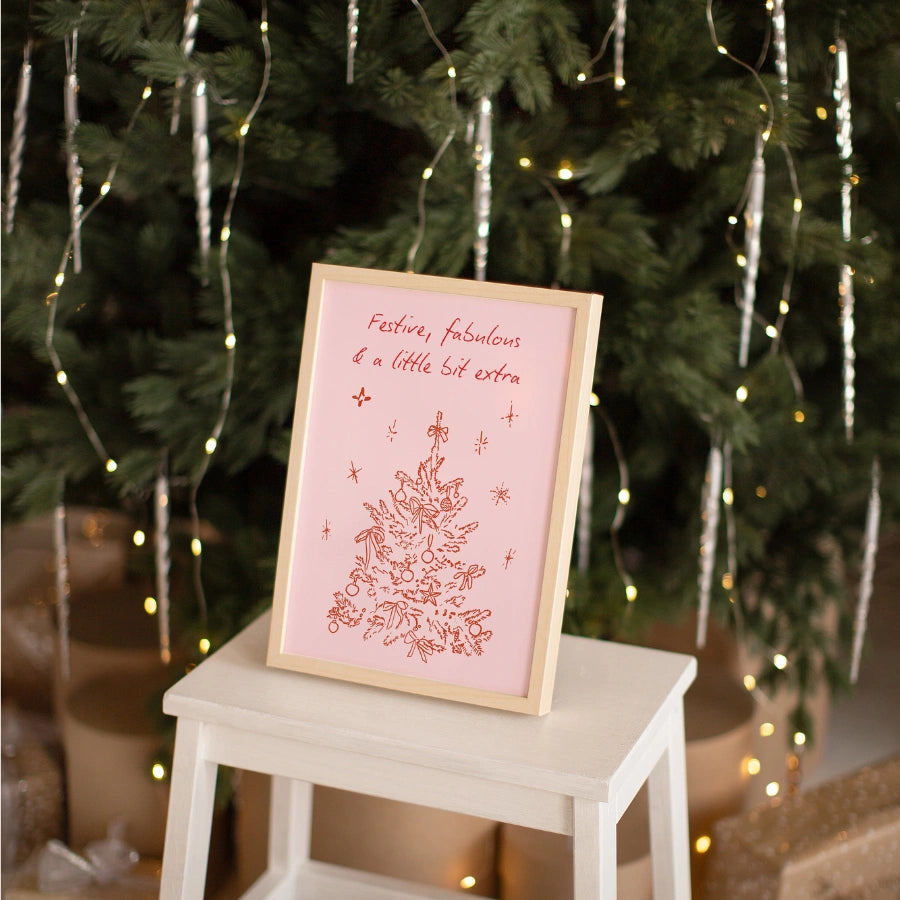 Fabulous Festive Tree – Minimal Line Art Holiday Poster