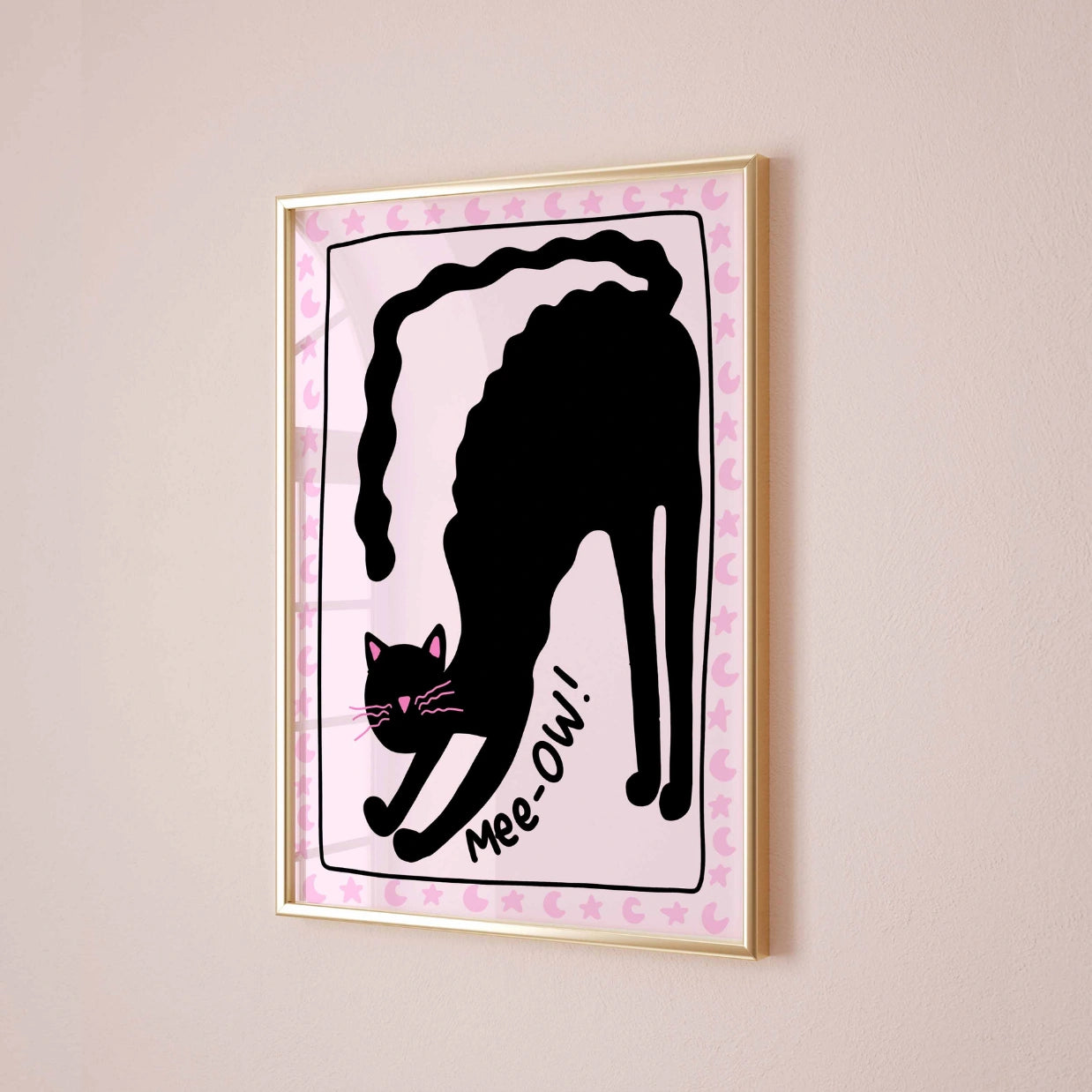 Mee-OW Black Cat  – Halloween Print