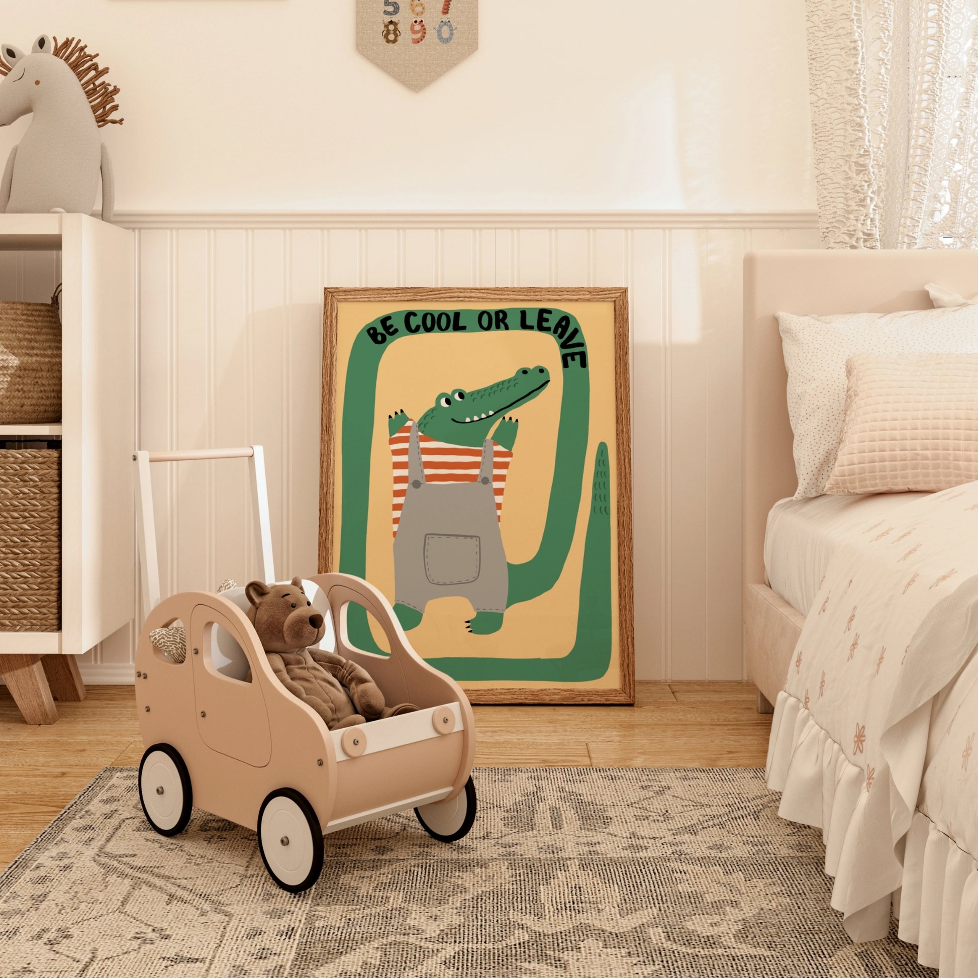 Funny Crocodile Kids Wall Art