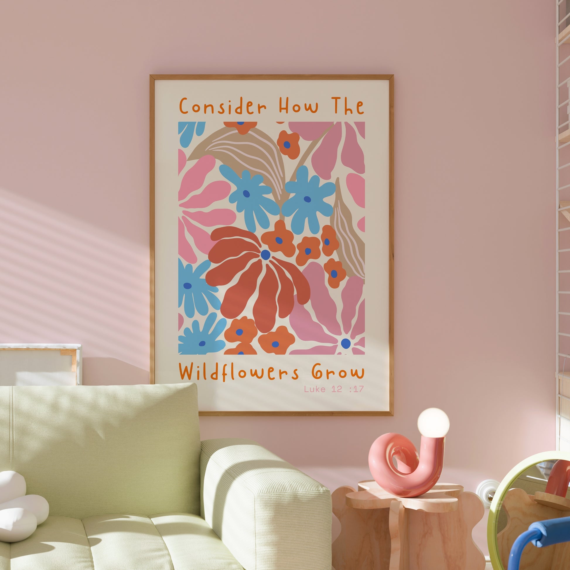 Wildflowers Grow Bible Verse Print – Floral Scripture Wall Art