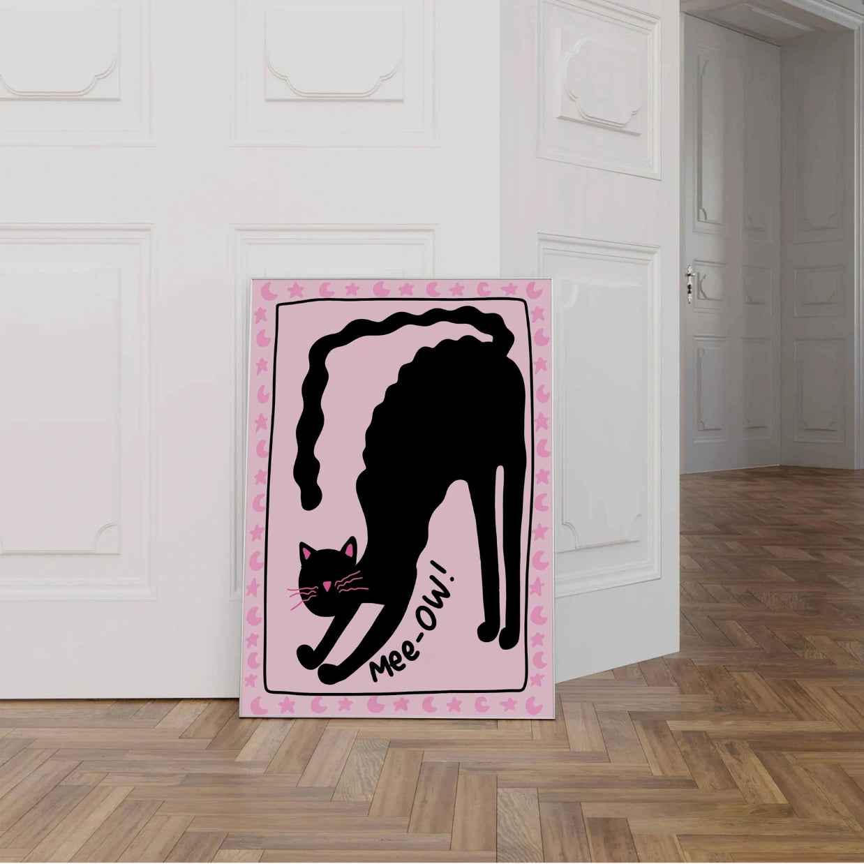 Mee-OW Black Cat  – Halloween Print