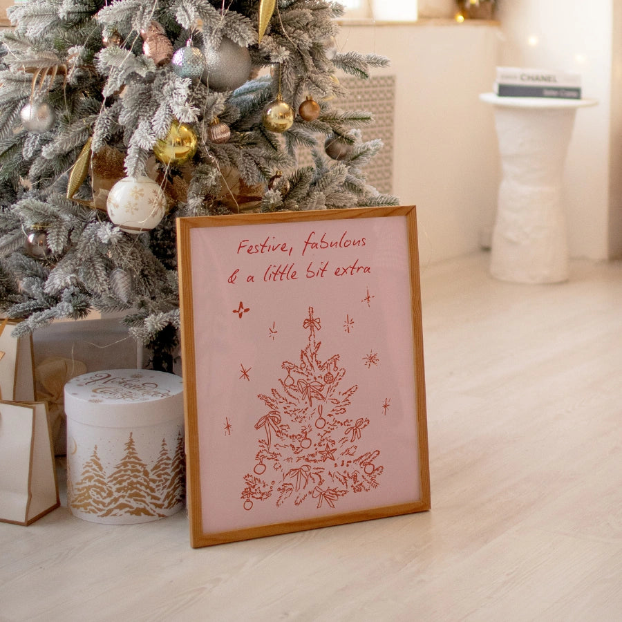 Fabulous Festive Tree – Minimal Line Art Holiday Poster