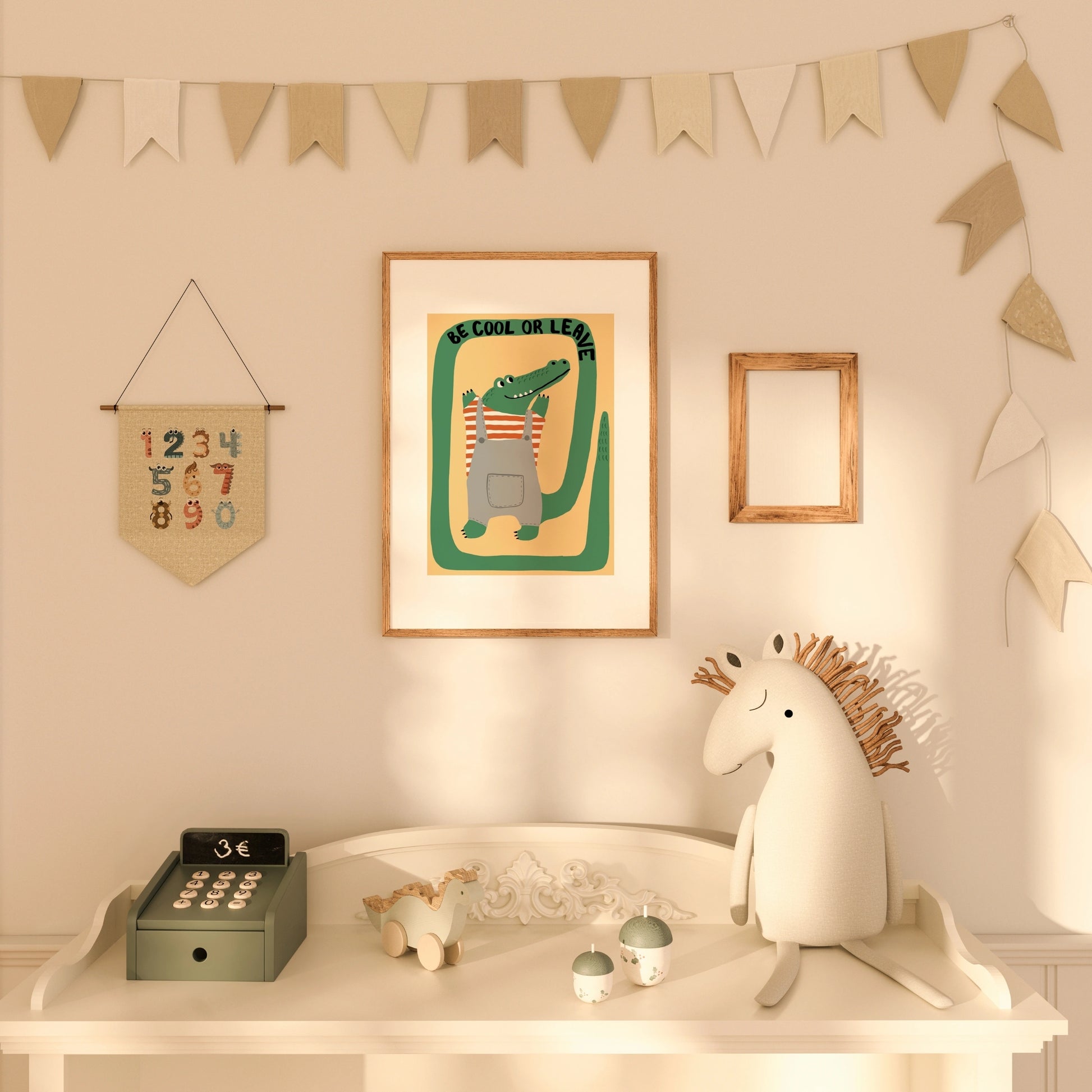 Funny Crocodile Kids Wall Art