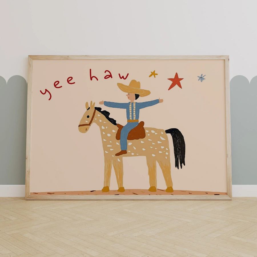 Cowboy Nursery Print – Cute Western Wall Art for Boys