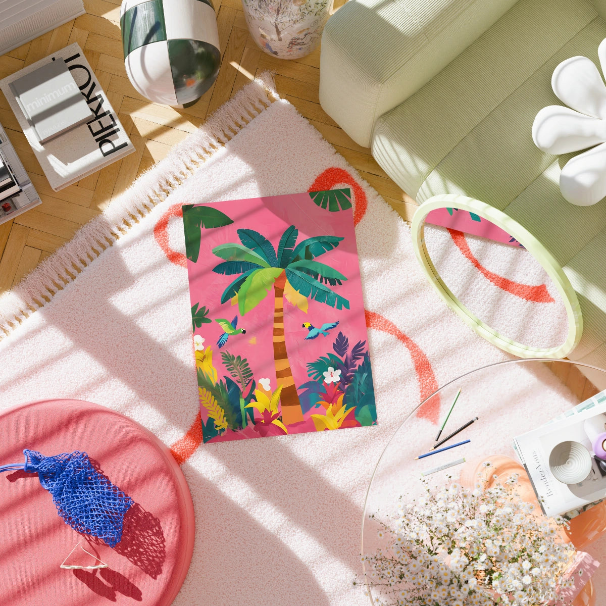 Tropical Palm Tree Wall Art – Colorful Jungle Printable