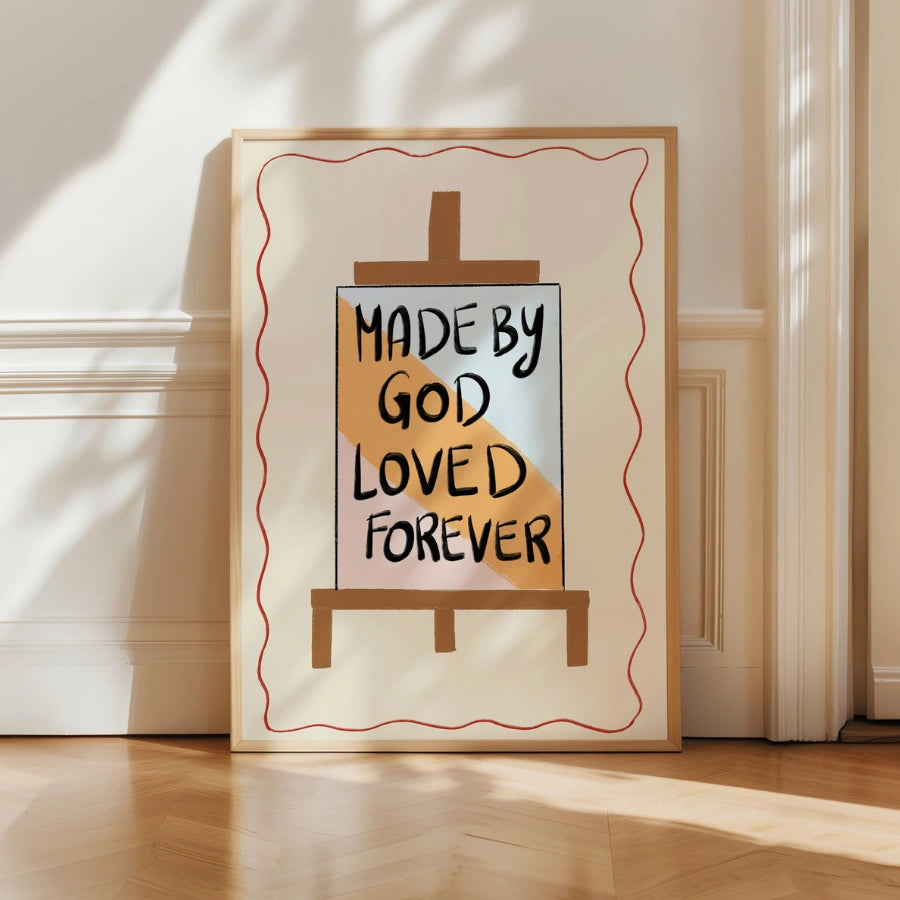Made by God Christian Wall Art – Pastel Easel Print