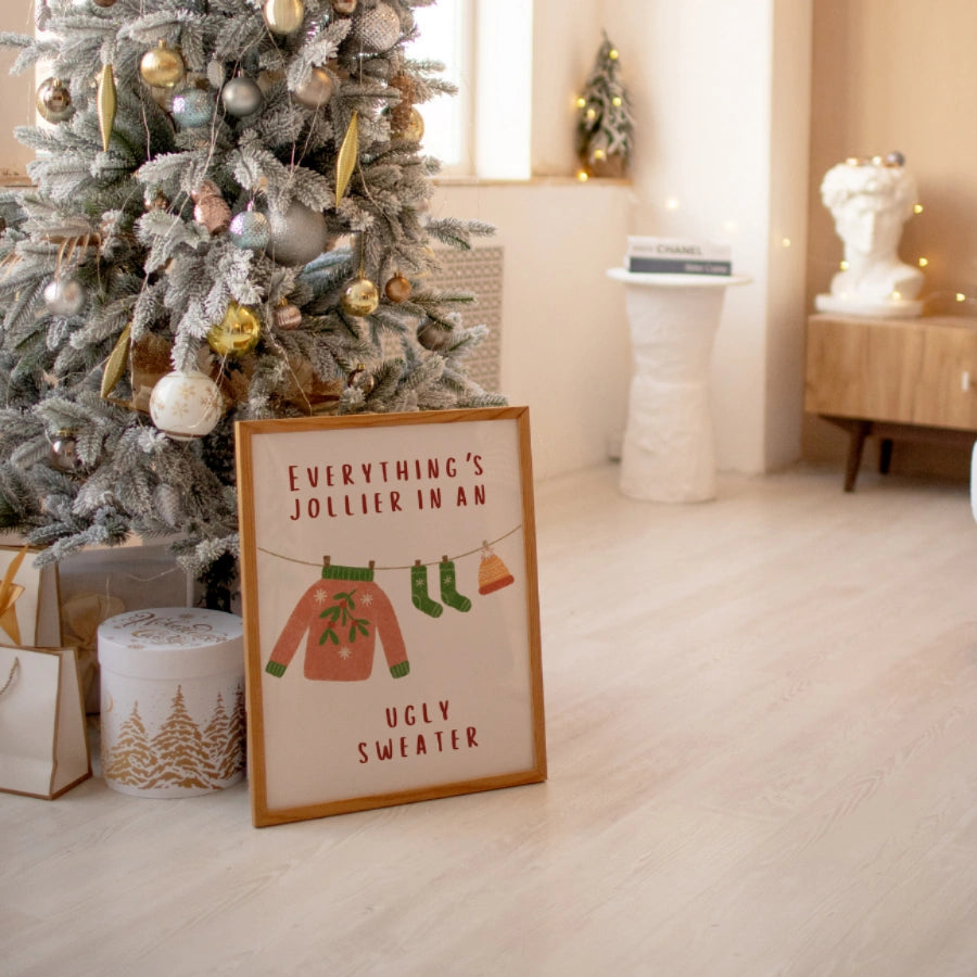 Ugly Sweater Wall Art - Funny Christmas Quote Print