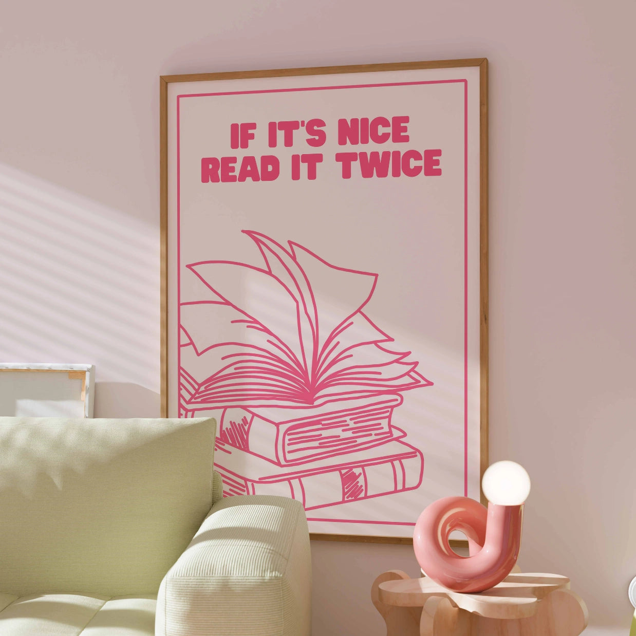Read It Twice – Bookish Pink Print