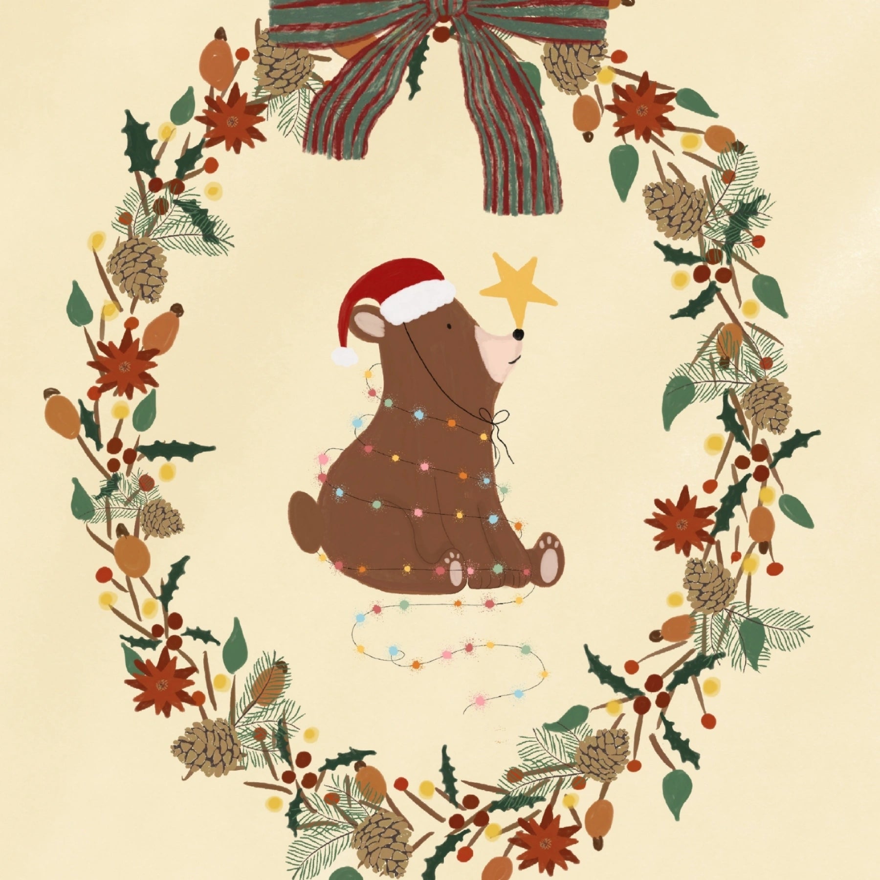 Christmas Bear Wreath