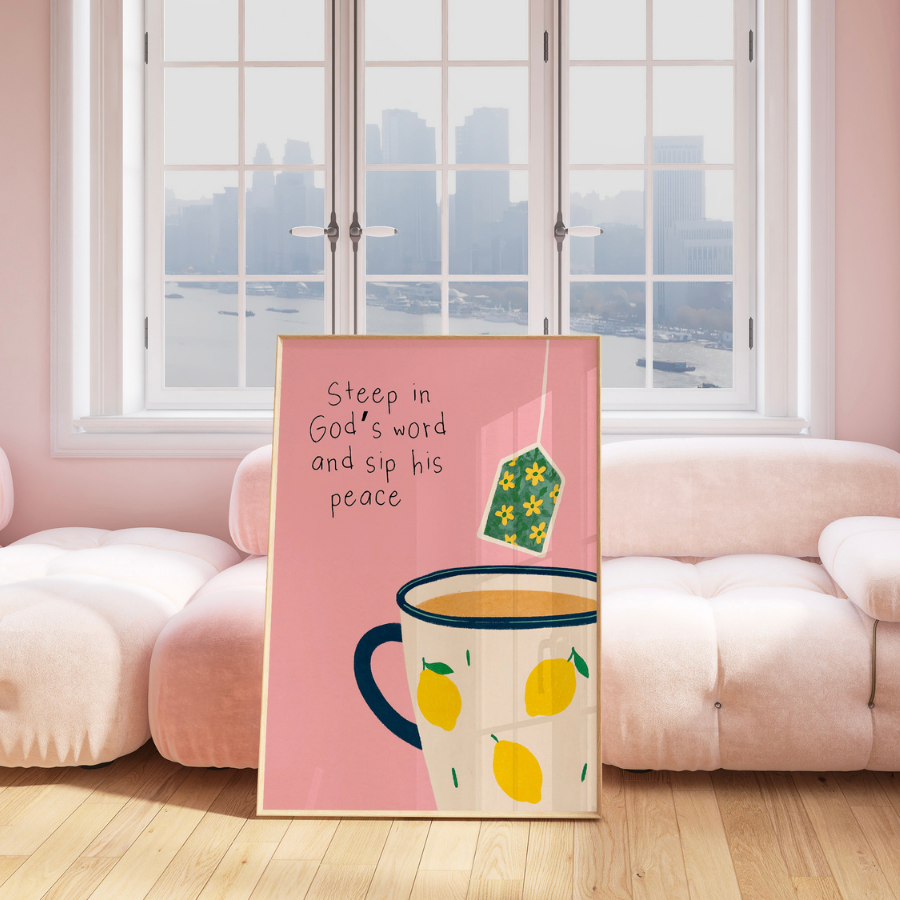 Tea with Jesus Christian Wall Art – Steep in God’s Word