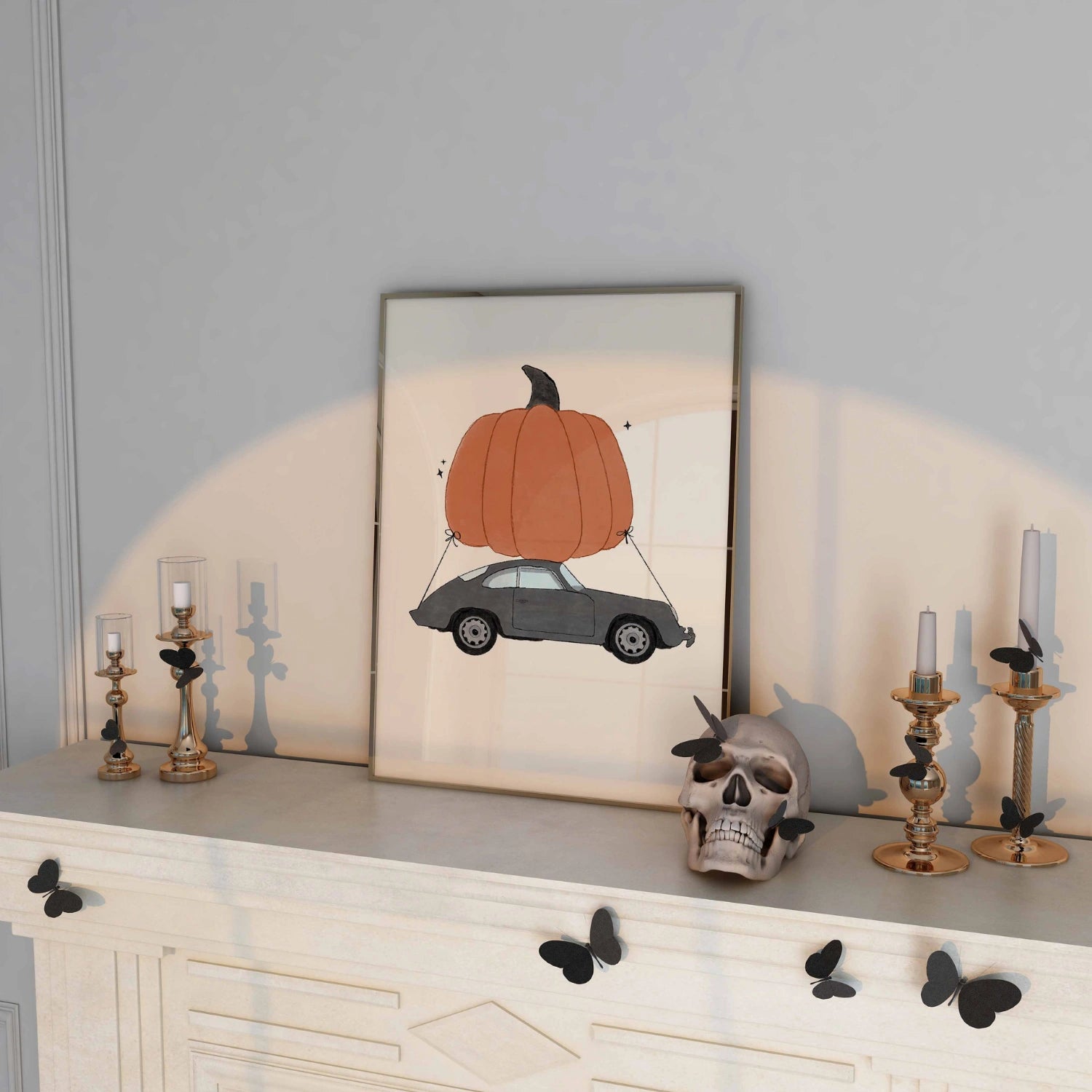 Pumpkin Car Wall Art – Halloween Print