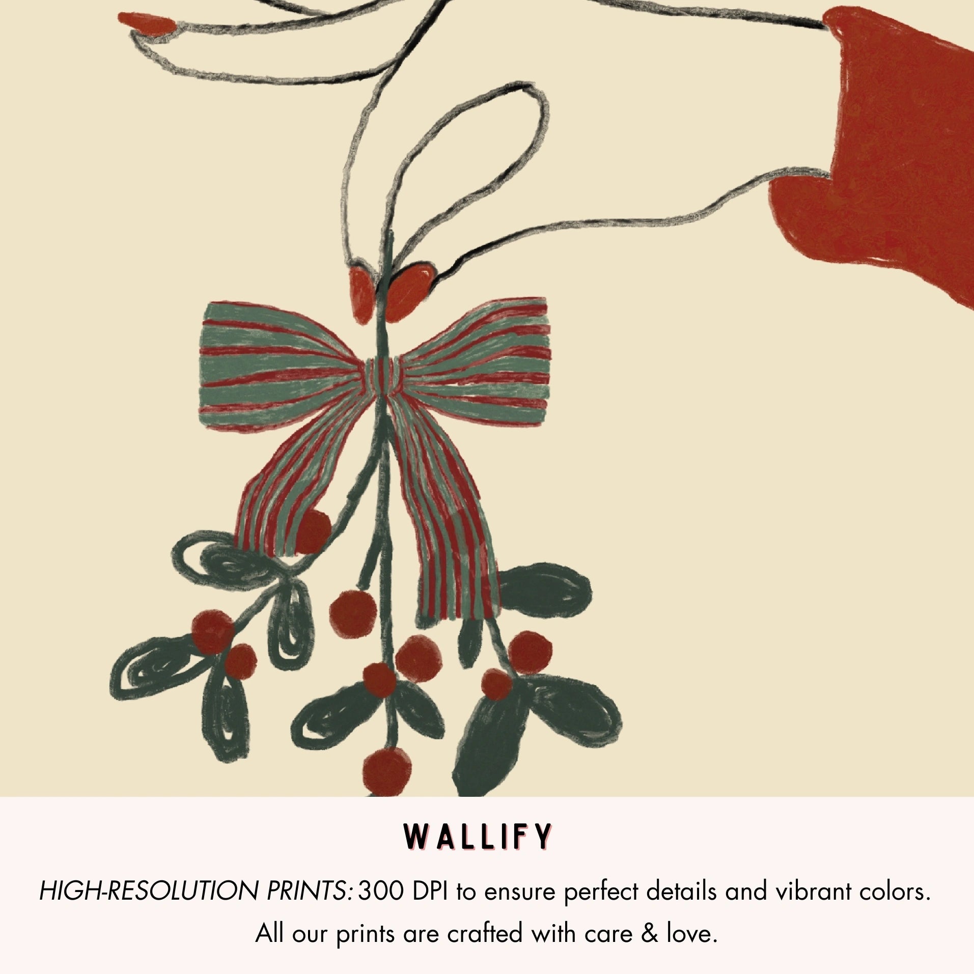 Hand-Drawn Trendy Holiday Set of 16 Prints