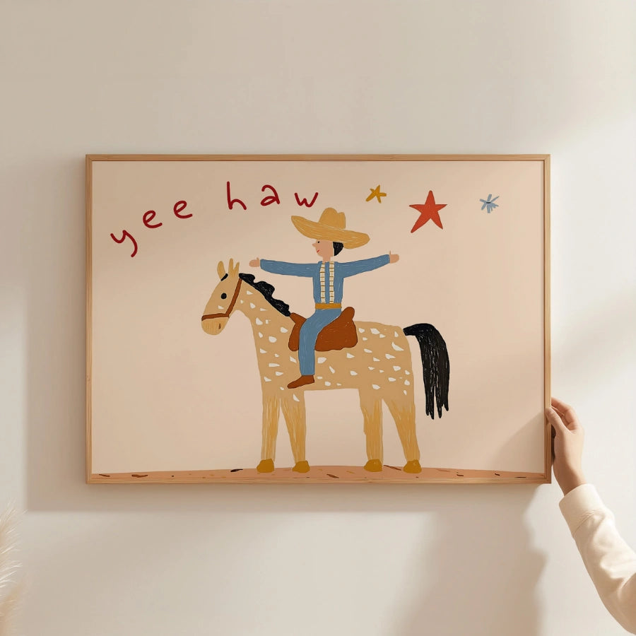 Cowboy Nursery Print – Cute Western Wall Art for Boys