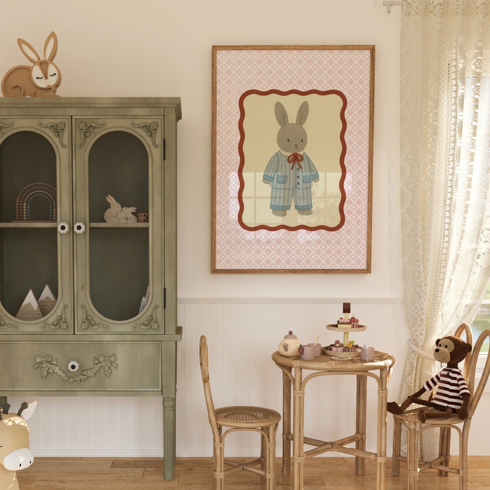 Sleepy Bunny Nursery Print