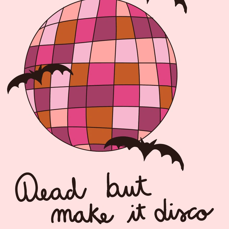 Disco Halloween Print – Dead but Make It Disco Pink Wall