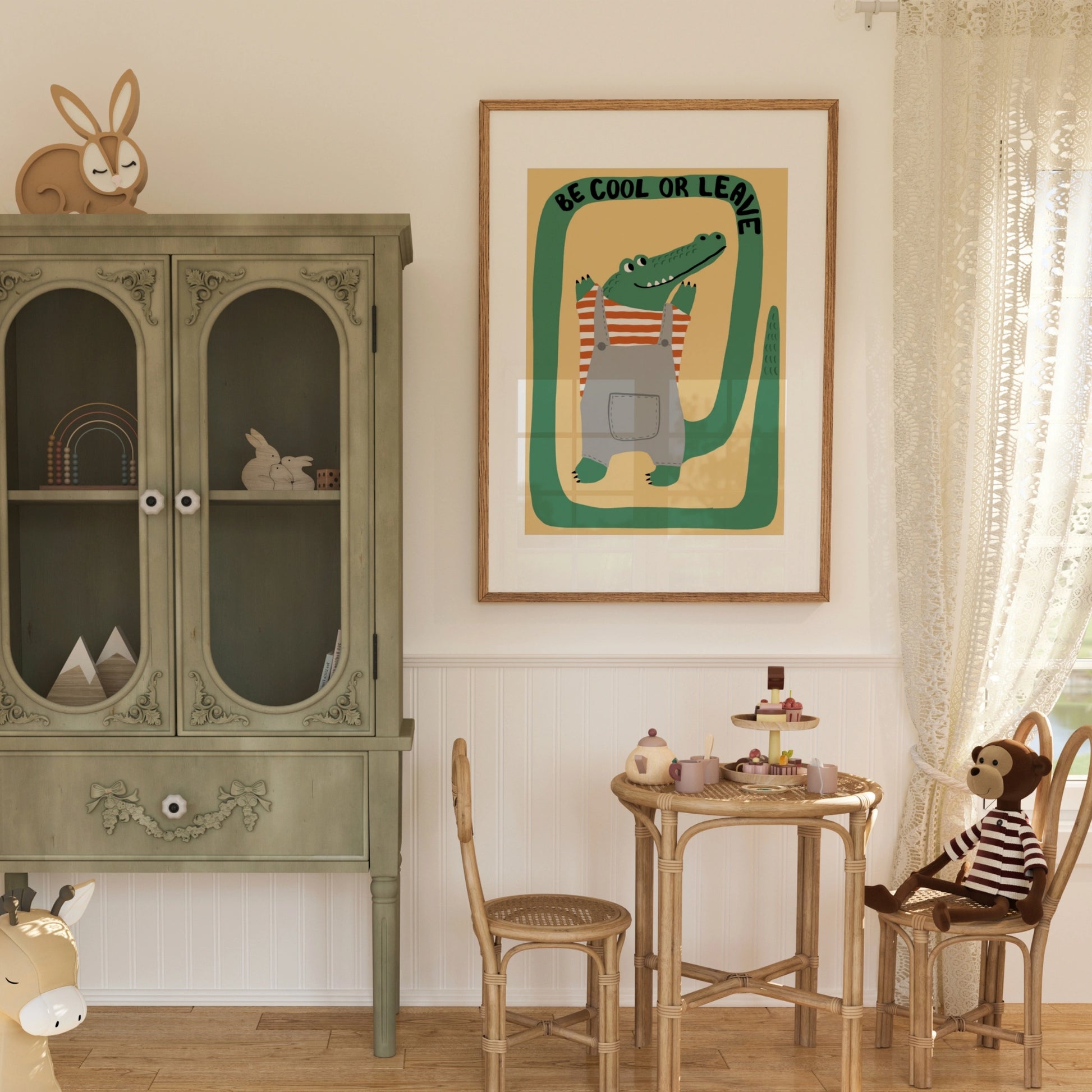 Funny Crocodile Kids Wall Art