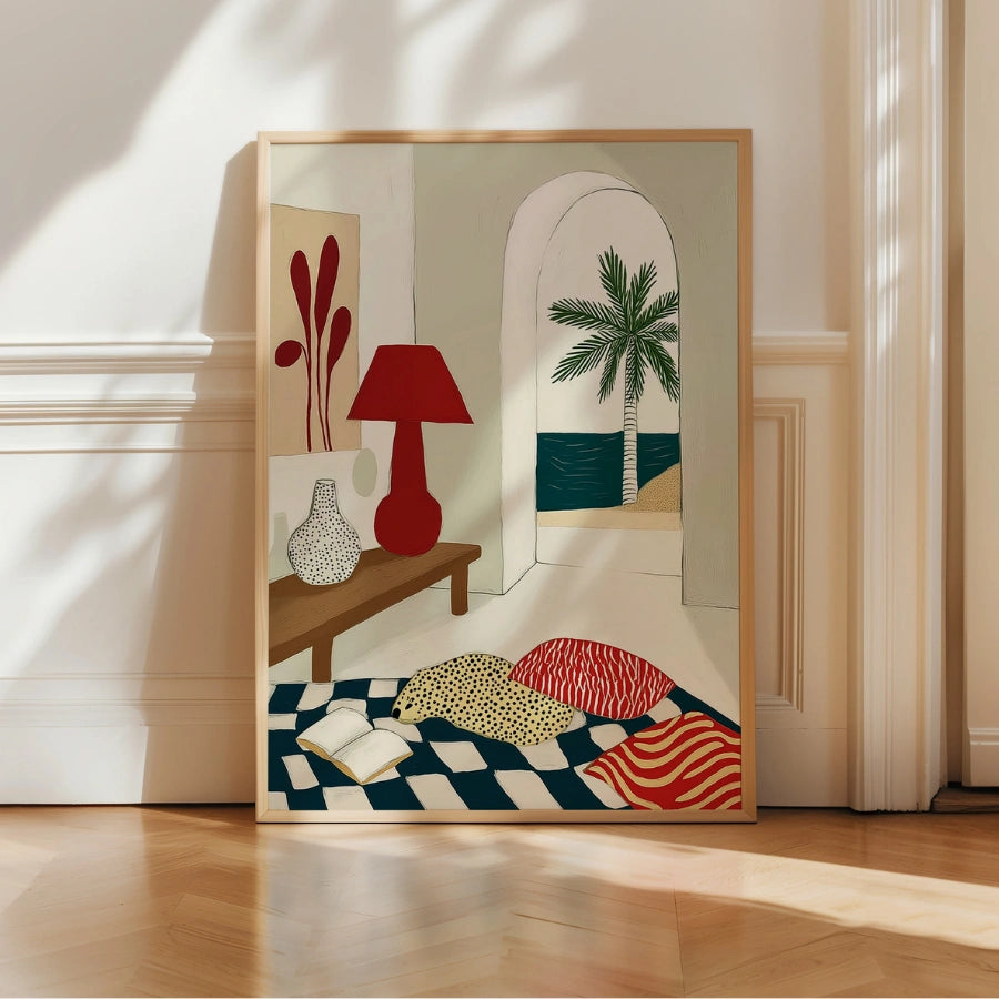 Moderna arte murale costiera – Stampa di interni mediterranei 