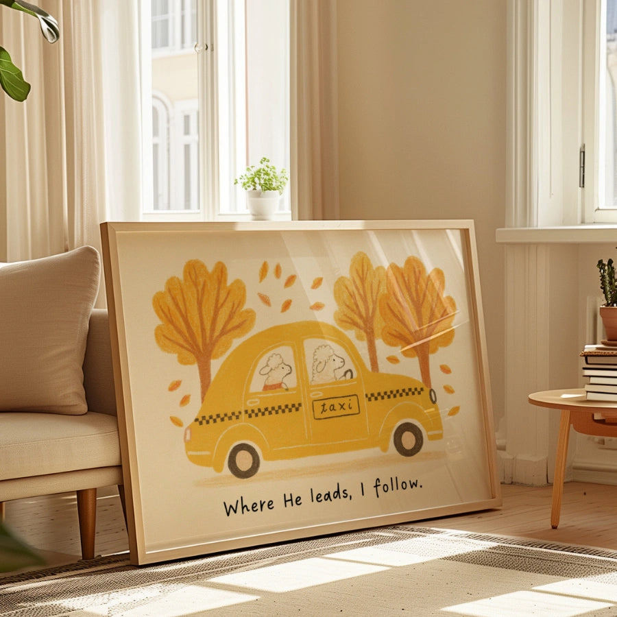 Where He Leads I Follow Wall Art - Faith Inspired Scripture Artwork