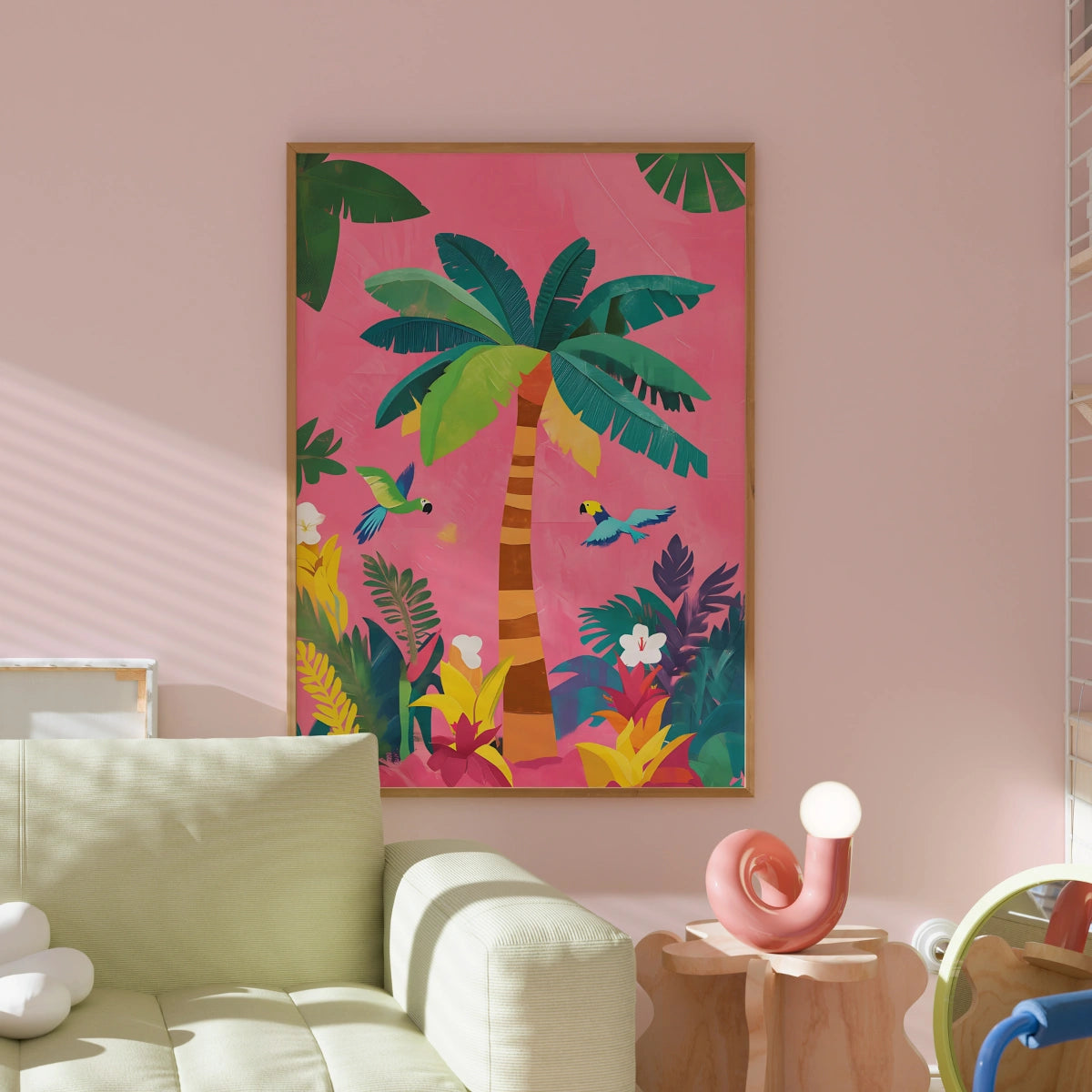Tropical Palm Tree Wall Art – Colorful Jungle Printable