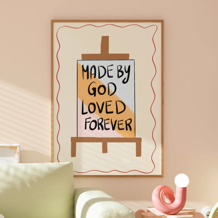 Made by God Christian Wall Art – Pastel Easel Print