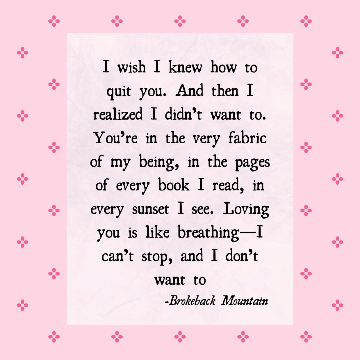 Brokeback Mountain  – Romantic Bookish Poster