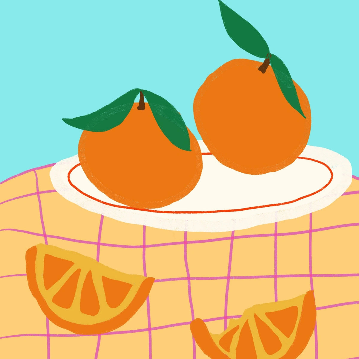Orange Fruit Wall Art - Summer Citrus Print