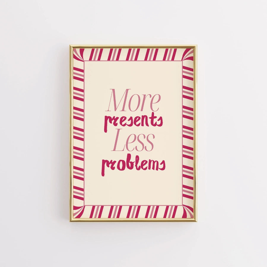 More Presents Less Problems – Preppy Candy Cane Decor