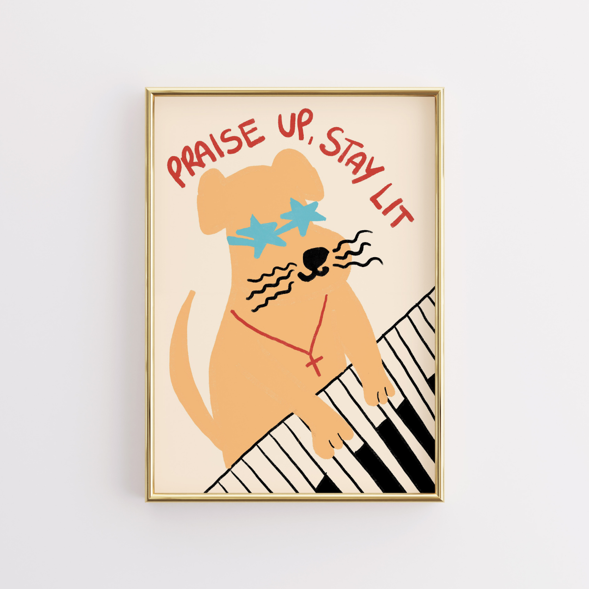 Stampa Praise Up Stay Lit – Divertente arte cristiana