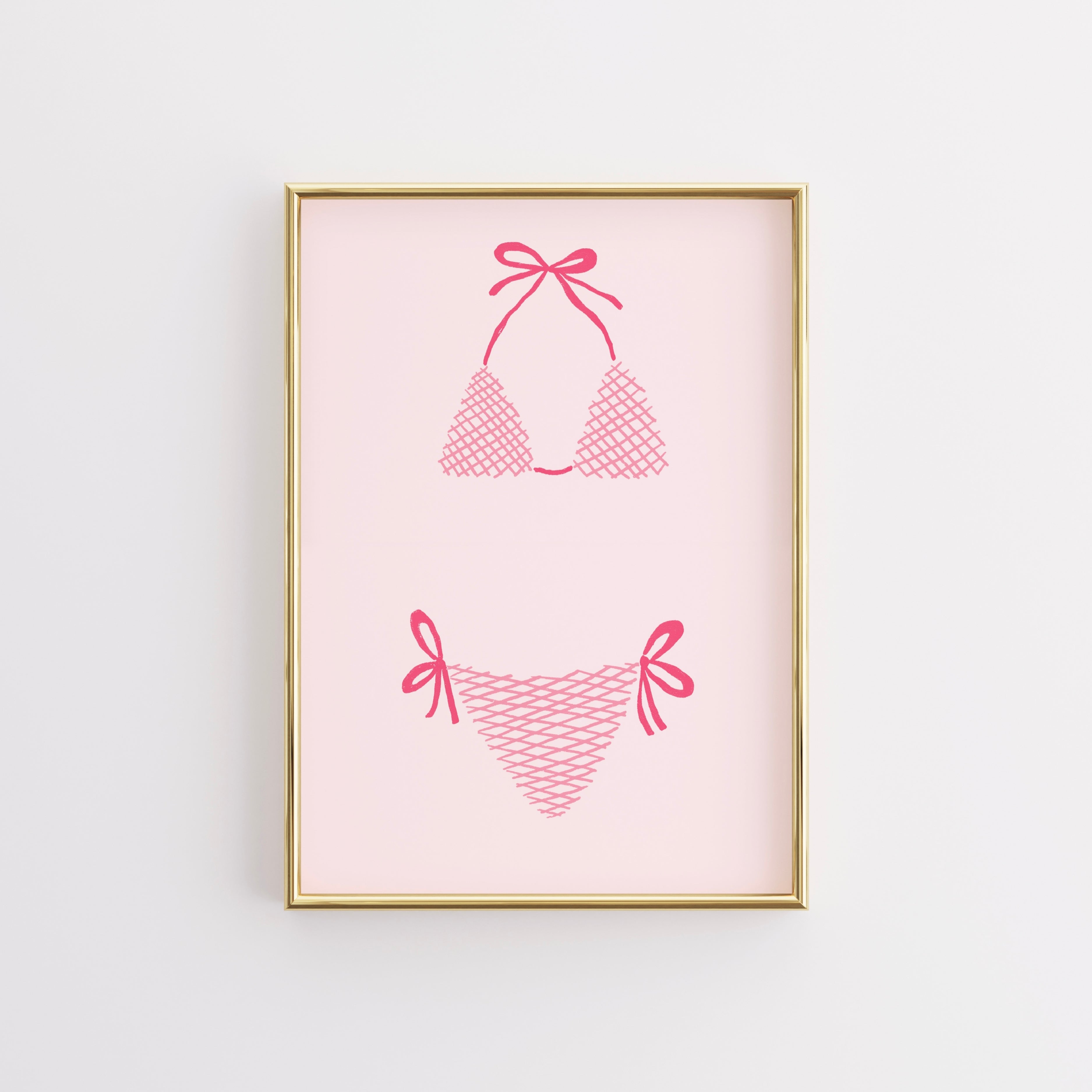 Pink Bikini Wall Art – Fun Summer Poster