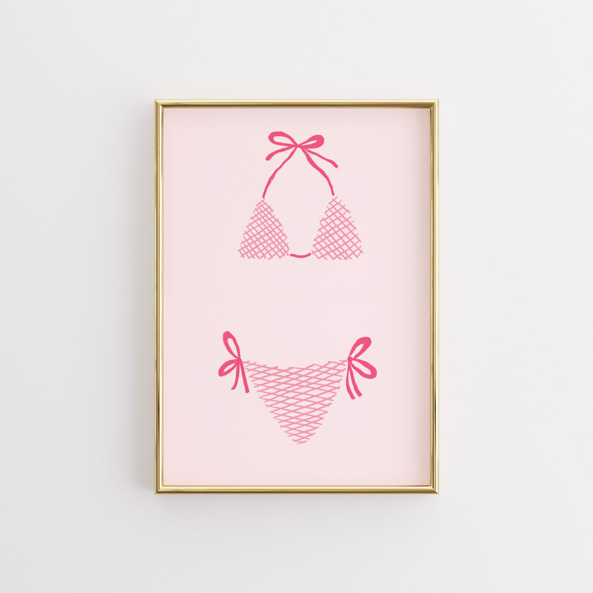 Pink Bikini Wall Art – Fun Summer Poster