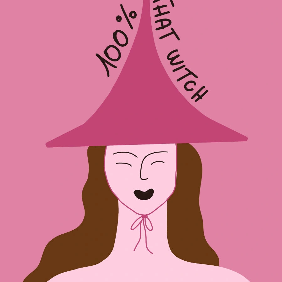 Confident Witch Wall Art – 100% That Witch Pink Halloween Print