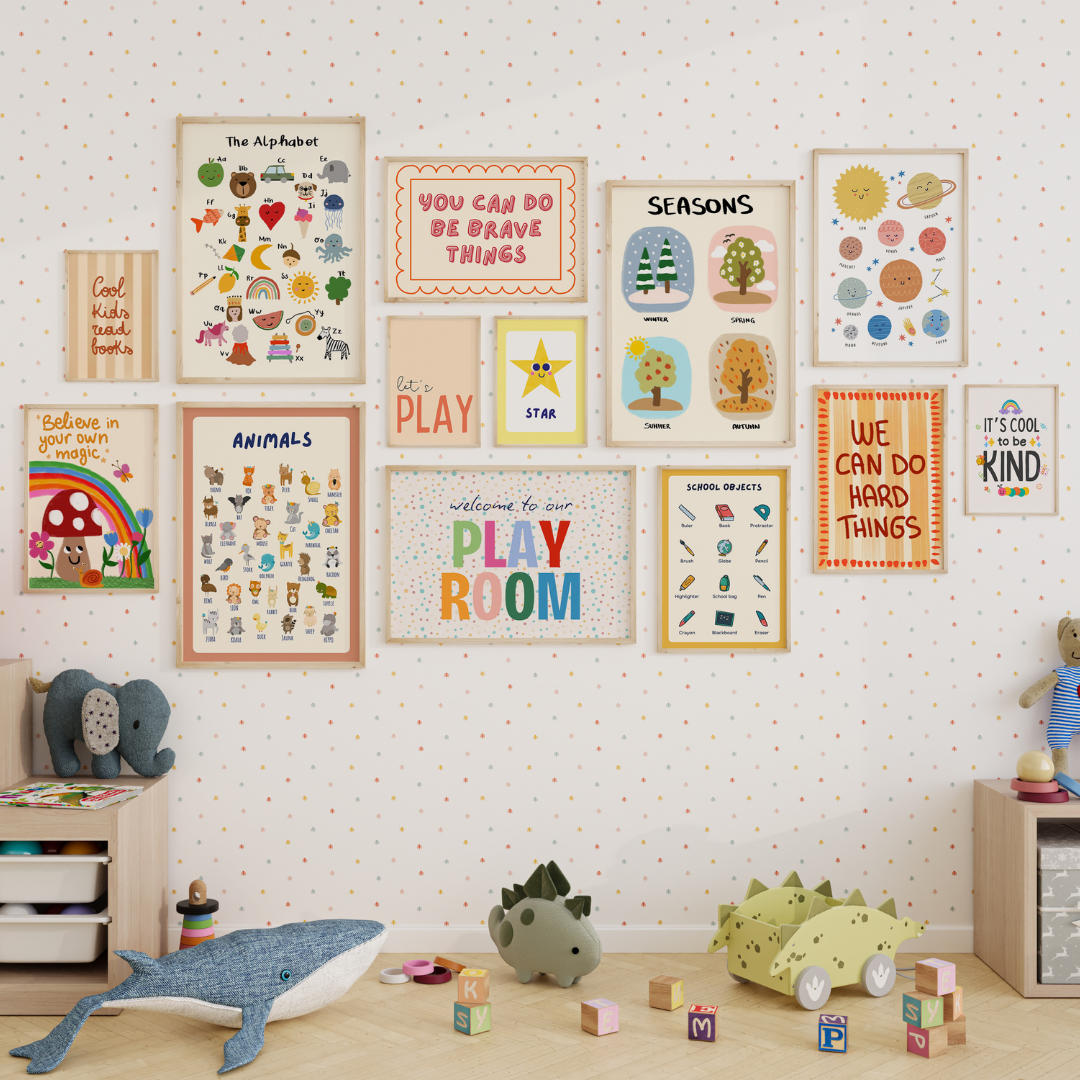 Handmade Whole Nursery Decor, over 1100 prints.