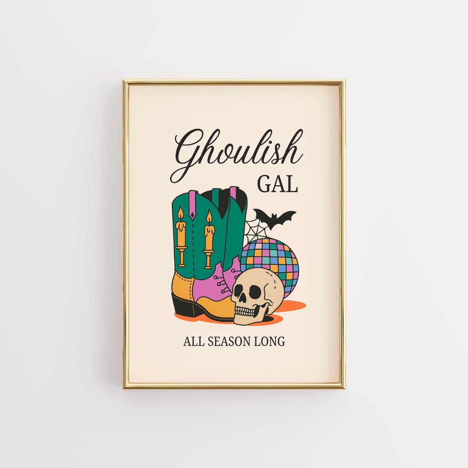 Ghoulish Gal Wall Art – Colorful Halloween