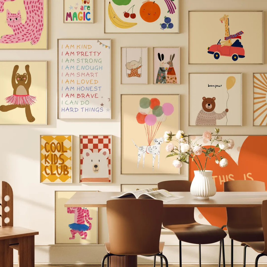 Handmade Whole Nursery Decor, over 1100 prints.