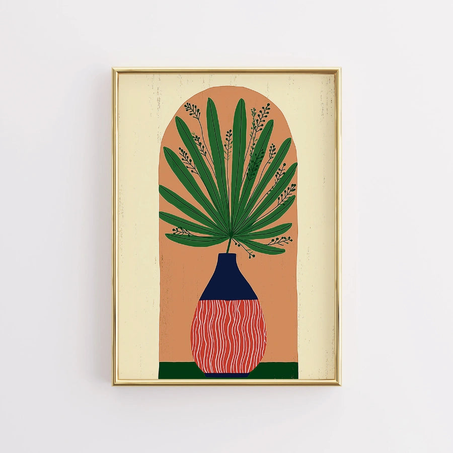 Tropical Plant Wall Art – Minimal Botanical Poster