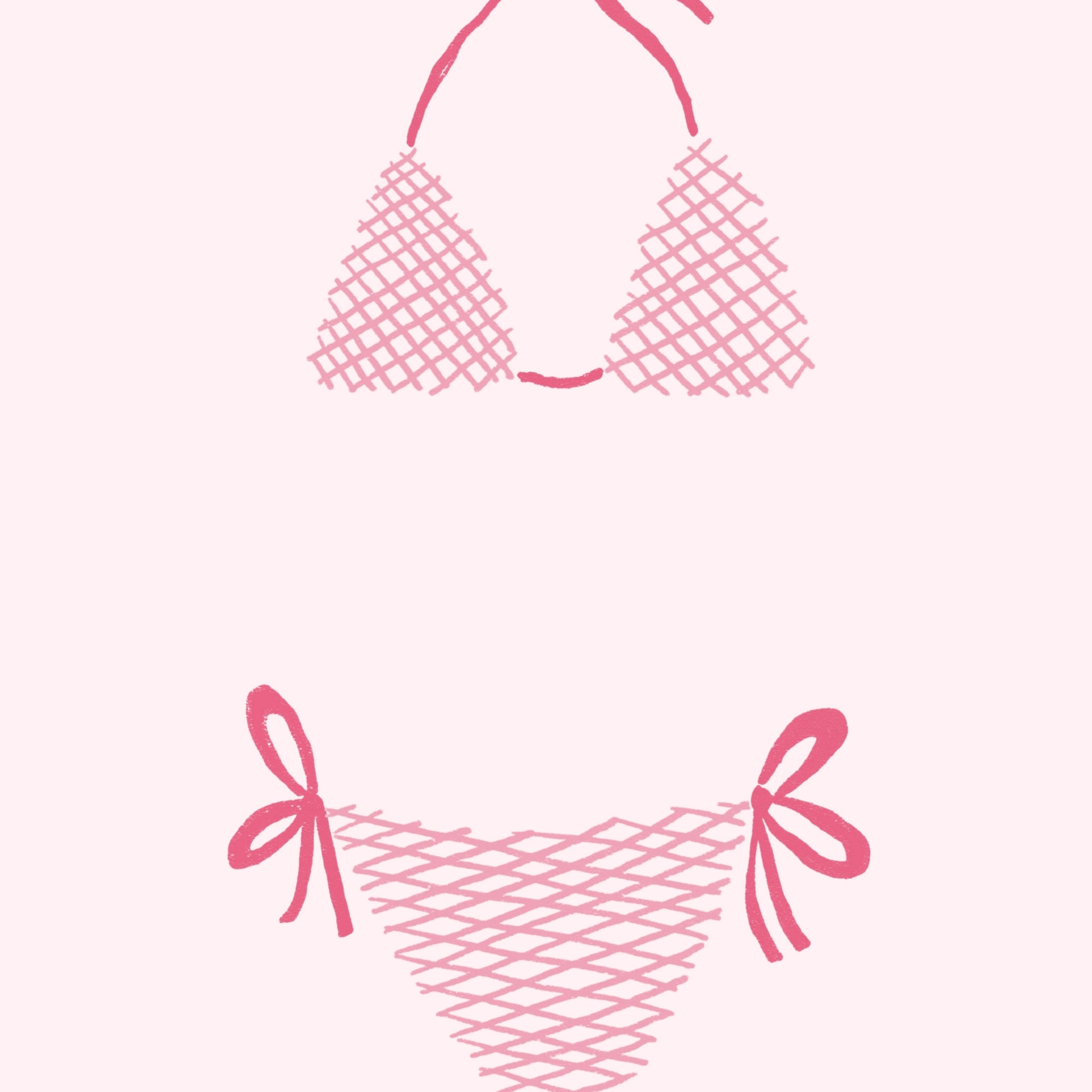 Pink Bikini Wall Art – Fun Summer Poster