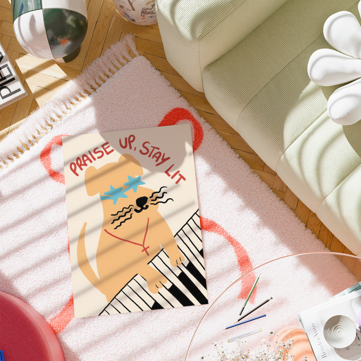 Stampa Praise Up Stay Lit – Divertente arte cristiana