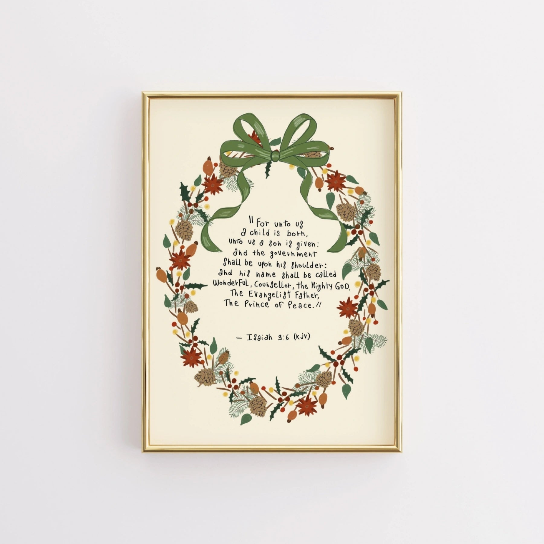 Elegant Bible Verse Holiday Print