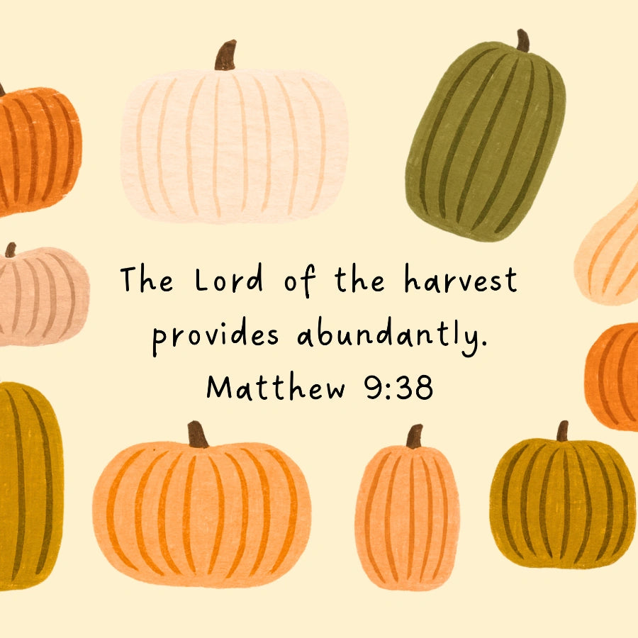 Autumn Christian Print with Pumpkins - Faith Inspired Bible Verse