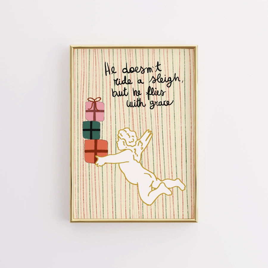 Weihnachtsengel-Wandbild – Anmutiges Weihnachtszitat-Poster