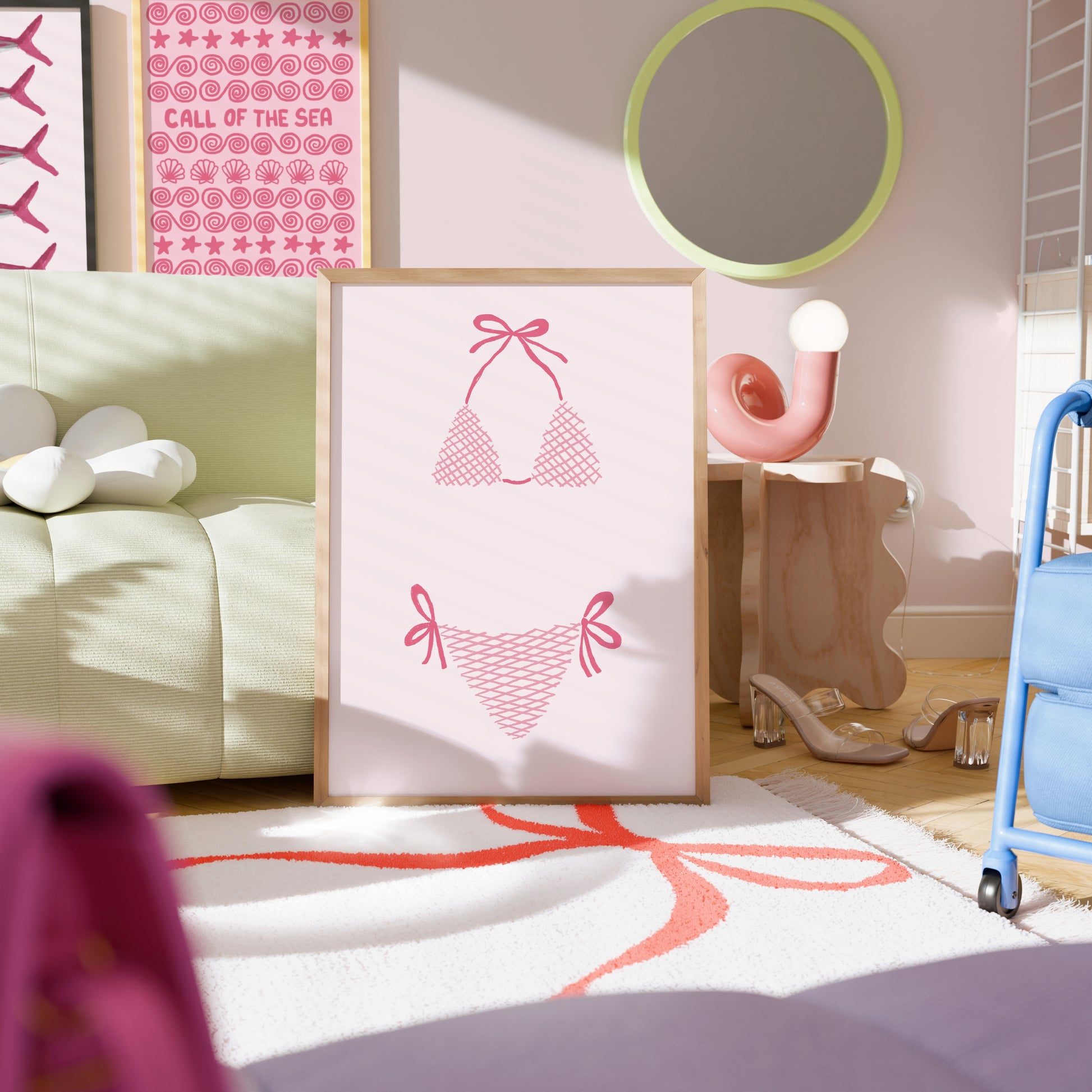 Pink Bikini Wall Art – Fun Summer Poster